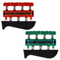DigiFlex Combo 2-Pack of Hand Exercisers – Light (Red – 3 lbs) and Medium (Green – 5 lbs) Resistance
