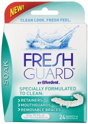 Fresh Guard Soak Specially Formulated for Retainers Mouthguards and Removable Braces, 24 Count