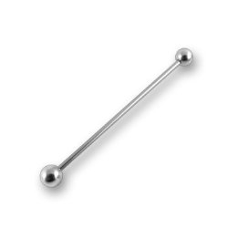 Industrial Gauged Center Barbell 14 Gauge 1-1/2″ Long Steel Body Piercing by eg gifts 1pc