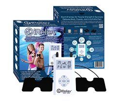 iReliev TENS + EMS Combination Unit Muscle Stimulator for Pain Relief & Arthritis & Muscle Strength – Treats Tired and Sore Muscles in Your Shoulders, Back, Ab’s, Legs, Knee’s and More