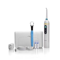 Jetpik JP50 Travel – Rechargeable Electric Dental Flosser Oral Irrigator with Pulsating Floss + Water Jet Pik Power. Compact design for Travelers