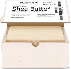 Majestic Pure Unrefined Organic Shea Butter, Raw Grade A, Approximately 1 lb