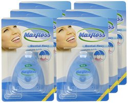 Maxfloss Mint Flavor Floss 50 M Dental Floss, (Pack of 6)