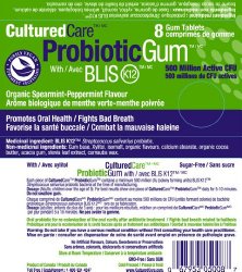 Oral Probiotic BLIS-K12 Gum, Organic Spearmint-Peppermint