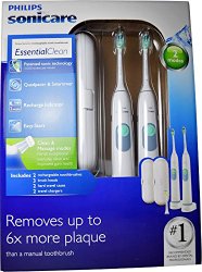 Philips Sonicare Essential Clean Rechargeable Toothbrush 2-Pack HX6253/83