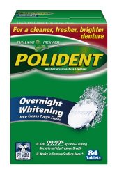 Polident Overnight Denture Cleanser, 84 Count