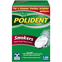 Polident Smokers Denture Cleanser, 120 ea