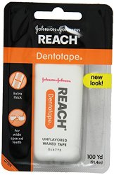 Reach Dentotape Extra Wide Waxed Tape, 100 Yards (Pack of 6)