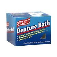 Sea Bond Denture Bath Antibacterial Plastic Brimms for Overnight Soaking- 1 Ea