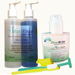 Sensitive Dental Care – DioxiCare Special Highly Effective Oral Care with Personal Size Antimicrobial Mouthrinse and Toothpaste