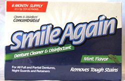 Smile Again Denture Cleaner, Mint Flavor, 7g (22 Pack)