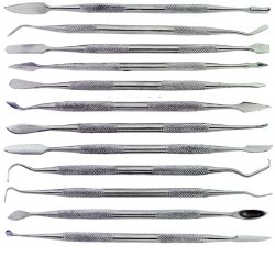 Stainless Steel Wax Carvers Dental Probes Pick Set 12PC
