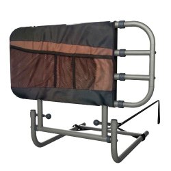 Stander EZ Adjust & Pivoting Home Bed Rail + 3 pocket organizer pouch + Adjustable in Length to 26″-34″-42″ + Included Safety Strap + Lifetime Gaurantee