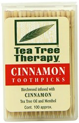 Tea Tree Therapy Toothpicks, Cinnamon, 100 Count