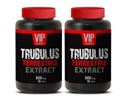 Tribulus Terrestris 1000mg – Natural Testosterone Booster – 40% Saponis Extract (2 Bottle 180 Count)