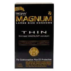 Trojan Condom Magnum Thin Lubricated 12 Count Pack of 5
