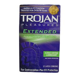 Trojan Extended Condoms with Climax Control Lubricant 12 Ct (2 Pack)