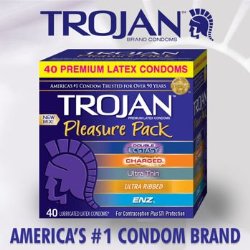 Trojan Pleasure Pack NEW MIX Premium Lubricated Latex Condoms – 40 Count Variety Pack – Double Ecstasy, Charged, Ultra Thin, Ultra Ribbed, ENZ – Brand NEW