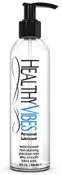 Water Based Intimate Personal Lubricant and Moisturizer By Healthy Vibes – Paraben Free – Silky Smooth Lube for Him and Her (8 Oz)