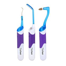 ZJchao 3 in 1 Oral Dental Hygeine LED Professional Cleaning Tool Kits – LED Dental Mirror Plaque Remove Tooth Stain Eraser
