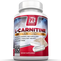 BRI Nutrition L-Carnitine – 180 Count 500mg Capsules – 1000mg Servings