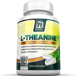 BRI Nutrition L-Theanine Enhanced with 100 mg of Inositol – 60 Count 200mg L Theanine Veggie Capsules