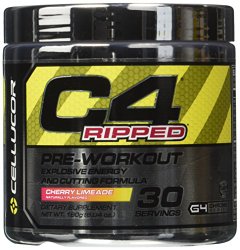 Cellucor C4 Ripped Pre Workout Thermogenic Fat Burning Powder, Cherry Limeade, 30 Count