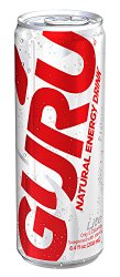 Guru Lite Natural Energy Drink Sweetened with LITE , 8.4 Fluid Ounce Can (Pack of 24)