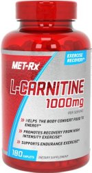 MET-Rx L-Carnitine 1000mg Diet Supplement Capsules, 180 Count