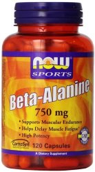 NOW Foods Beta-Alanine 750mg, 120 Capsules