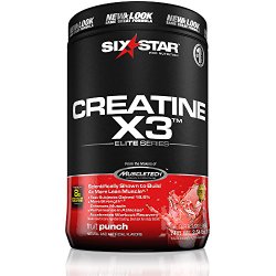 Six Star Pro Nutrition Elite Series Creatine X3 2.53lb Fruit Punch US (Packaging may vary)