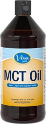 Viva Labs #1 Highly Concentrated MCT Oil, 100% Pure for Superior Performance and Enhanced Absorption, 32-Fluid Ounces