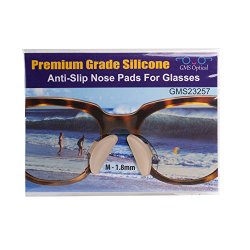 1.8mm X 17mm Non-Slip Nose Pads for Glasses by GMS Optical – Premium Grade Silicone – 1 Pair Clear (2 Pair)