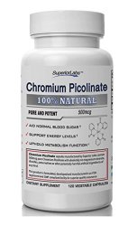 #1 Chromium Picolinate By Superior Labs – 100% Natural, 500mcg, 120 Vegetable Capsules – Made in USA, 100% Money Back Guarantee