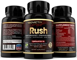 #1 Most Potent Male Performance Enhancement Supplement – Increase Size, Stamina, Energy & Libido Fast – RUSH by Neovicta – Powerful All Natural Testosterone Support – 60 Count – Money Back Guarantee