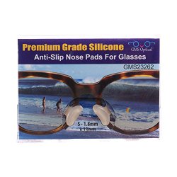 1 Pair Clear – 1.8mm x 13mm Non-Slip Nose Pads for EyeGlasses by GMS Optical – Premium Grade Silicone