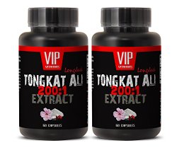 400mg Longjack – Tongkat Ali 200:1 Premium Extract – Natural Testosterone Booster (2 Bottles 120 Capsules)