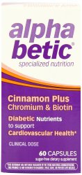 alpha betic Cinnamon/Chromium/Biotin, For People With  Diabetes, 60 Capsules