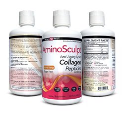 AminoSculpt Sugar-Free Type 1 Liquid Collagen Peptides (Natural Mango, 30 Fl Oz, 16,000 mg Strength) from Health Direct