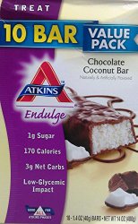 Atkins Endulge Chocolate Coconut Bar, 10 Count