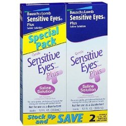 Bausch + Lomb Sensitive Eyes Plus Saline Solution Special Pack – 2 CT Size: 2X12 OZ