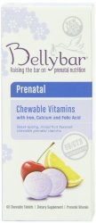 Bellybar Chewable Prenatal Vitamins, Mixed Fruit Flavor, 60-Count
