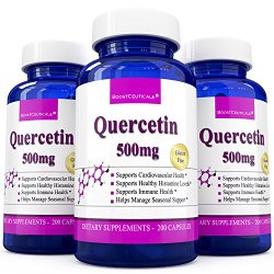 Boostceuticals Quercetin 500mg Antioxidant Antihistamine Immune Support 200 Count