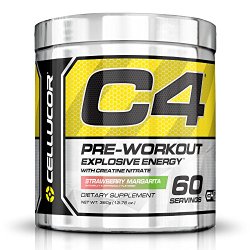 C4 Fitness Training Pre-Workout Supplement for Men and Women – Enhance Energy and Focus with Creatine Nitrate and Vitamin B12, Strawberry Margarita, 60 servings ,390g