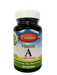 Carlson Labs Vitamin A Natural, 10000 IU, 250 Softgels