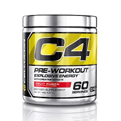 Cellucor – C4 Fitness Training Pre-Workout Supplement for Men and Women – Enhance Energy and Focus with Creatine Nitrate and Vitamin B12, Fruit Punch, 60 Servings