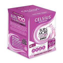 Celsius Sparkling Wild Berry, 12 Fluid Ounce (Pack of 4)