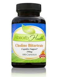 Choline Bitartrate | 350mg | 100 Capsules | Cognitive Support Supplement