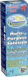 Clear Conscience Multi Purpose Contact Lens Solution – Travel Size – 3 oz – Specially formulated for sensitive eyes