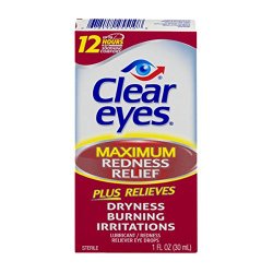Clear Eyes Maximum Redness Relief, 1-Ounce Packages (Pack of 3)
